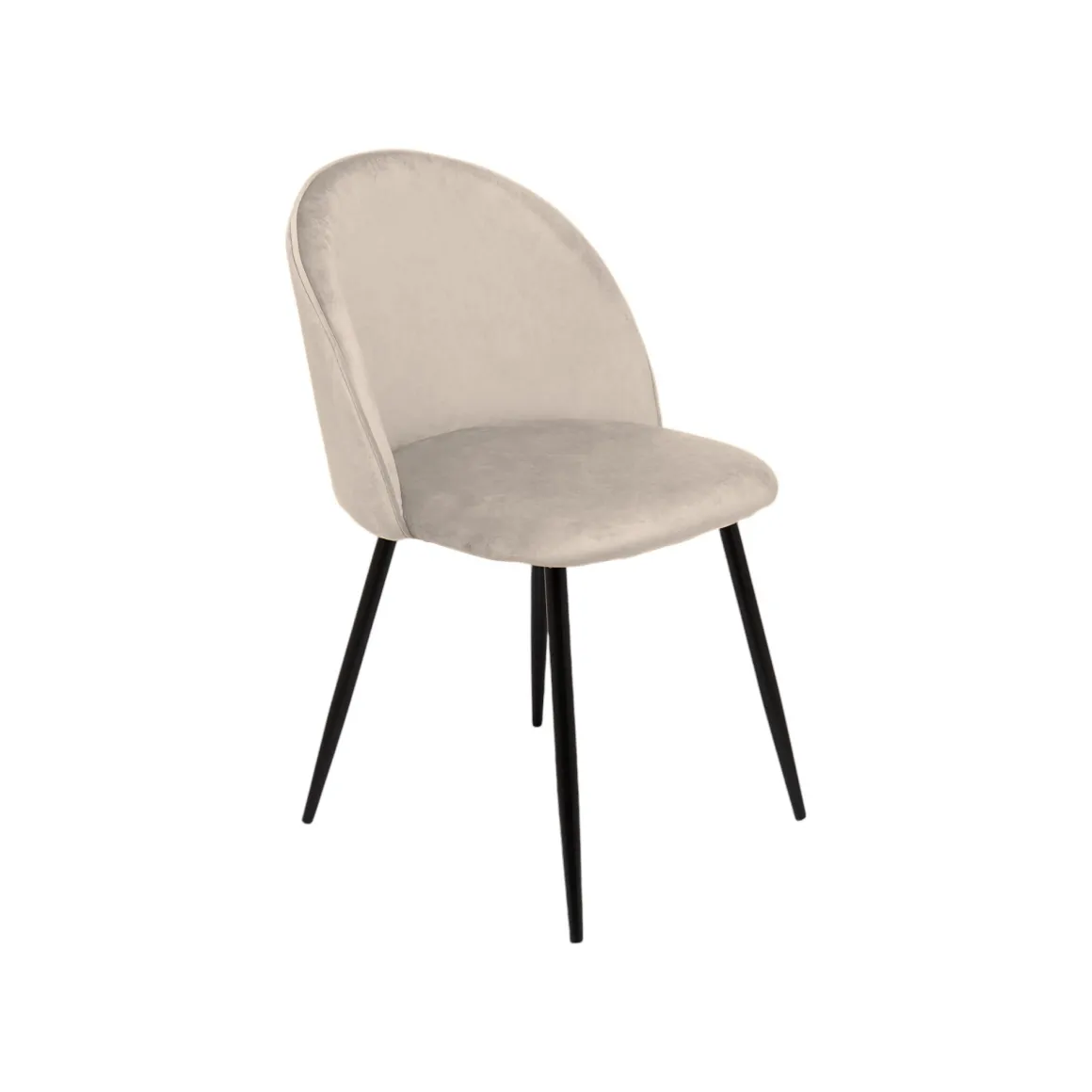 Set di 6 sedie eleganti imbottite in velluto grigio chiaro - Achito