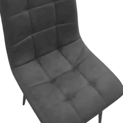 Set di Sedie Grigio Scuro Nero 8 Sedie Effetto Velluto, Imbottito - Osasco