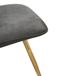 Set di Sedie Grigio Scuro oro 4 Sedie Effetto Velluto, Imbottito - Cabiate