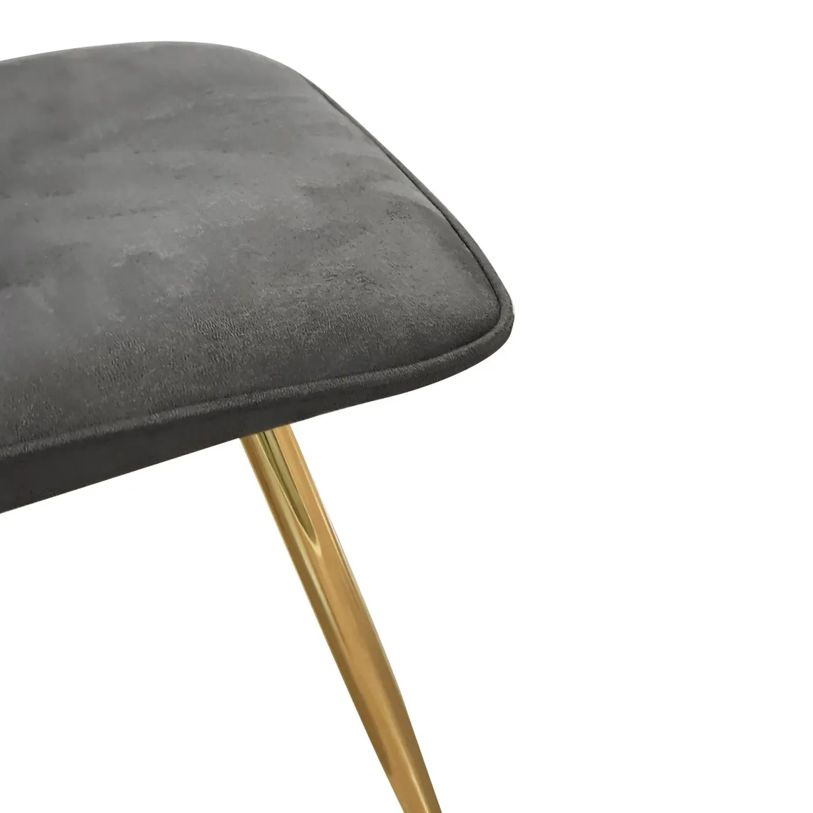 Set di Sedie Grigio Scuro oro 4 Sedie Effetto Velluto, Imbottito - Cabiate
