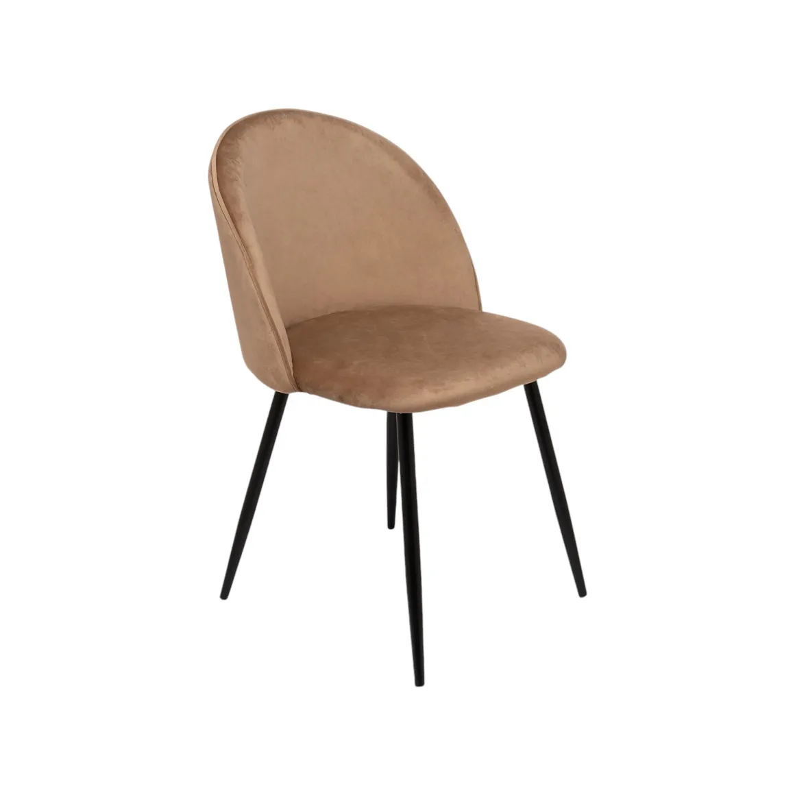 Set di 4 sedie imbottite eleganti in velluto beige - Achito