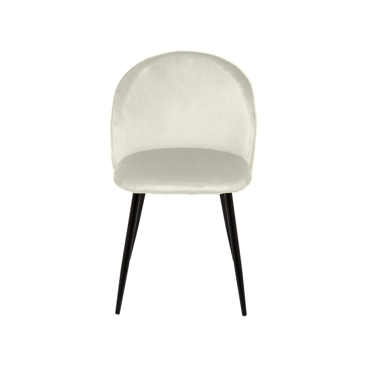 Sedie > Dmora Set di 4 sedie imbottite in velluto panna - Achito Bianco Panna
