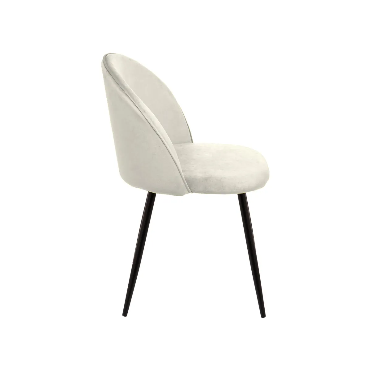 Sedie > Dmora Set di 6 sedie moderne imbottite in velluto panna - Achito Bianco Panna