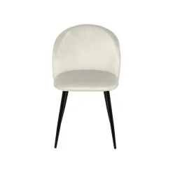Sedie > Dmora Set di 6 sedie moderne imbottite in velluto panna - Achito Bianco Panna
