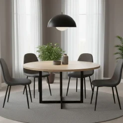 Set di Sedie Nero Antracite Nero 4 Sedie Imbottito, Sfumatura Colore Struttura Antracite - Zambrone