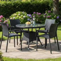 Sedie > Dmora Set di Sedie 4 Sedie Impilabile, Made in Italy - Buono Nero Antracite