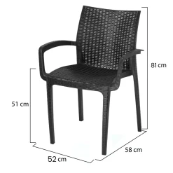 Sedie > Dmora Set di Sedie 4 Sedie Impilabile, Made in Italy - Buono Nero Antracite