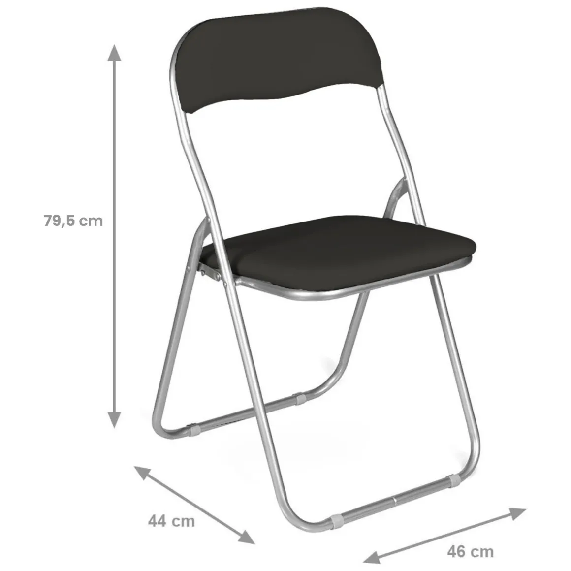 Set di Sedie Nero Grigio 10 Sedie Imbottito, Peso Supportato 80 kg - Antenore