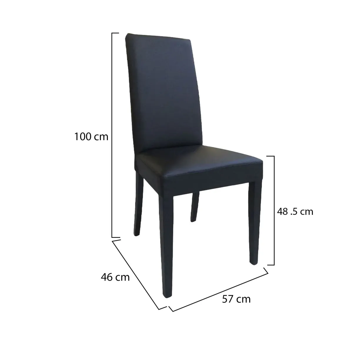 Sedie > Dmora Set di Sedie Nero Nero 6 Sedie Imbottito, Effetto Laccato - Ferraris Nero, Nero