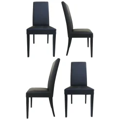 Sedie > Dmora Set di Sedie Nero Nero 6 Sedie Imbottito, Effetto Laccato - Ferraris Nero, Nero