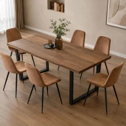 Set di 6 sedie pranzo imbottite in velluto beige - Arter
