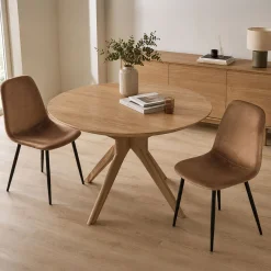 Set di 2 sedie soggiorno imbottite in velluto beige - Arter