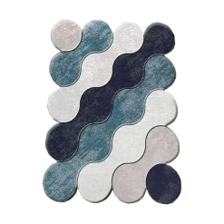 Tappeti Da Bagno > Dmora Set di 2 tappeti da bagno Anderson, 100x60 cm, Blu e Bianco Bianco, Blu