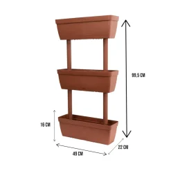 Oggettistica|Vasi > Dmora Set di 3 vasi Aldunga, 49x22h16 cm, Marrone