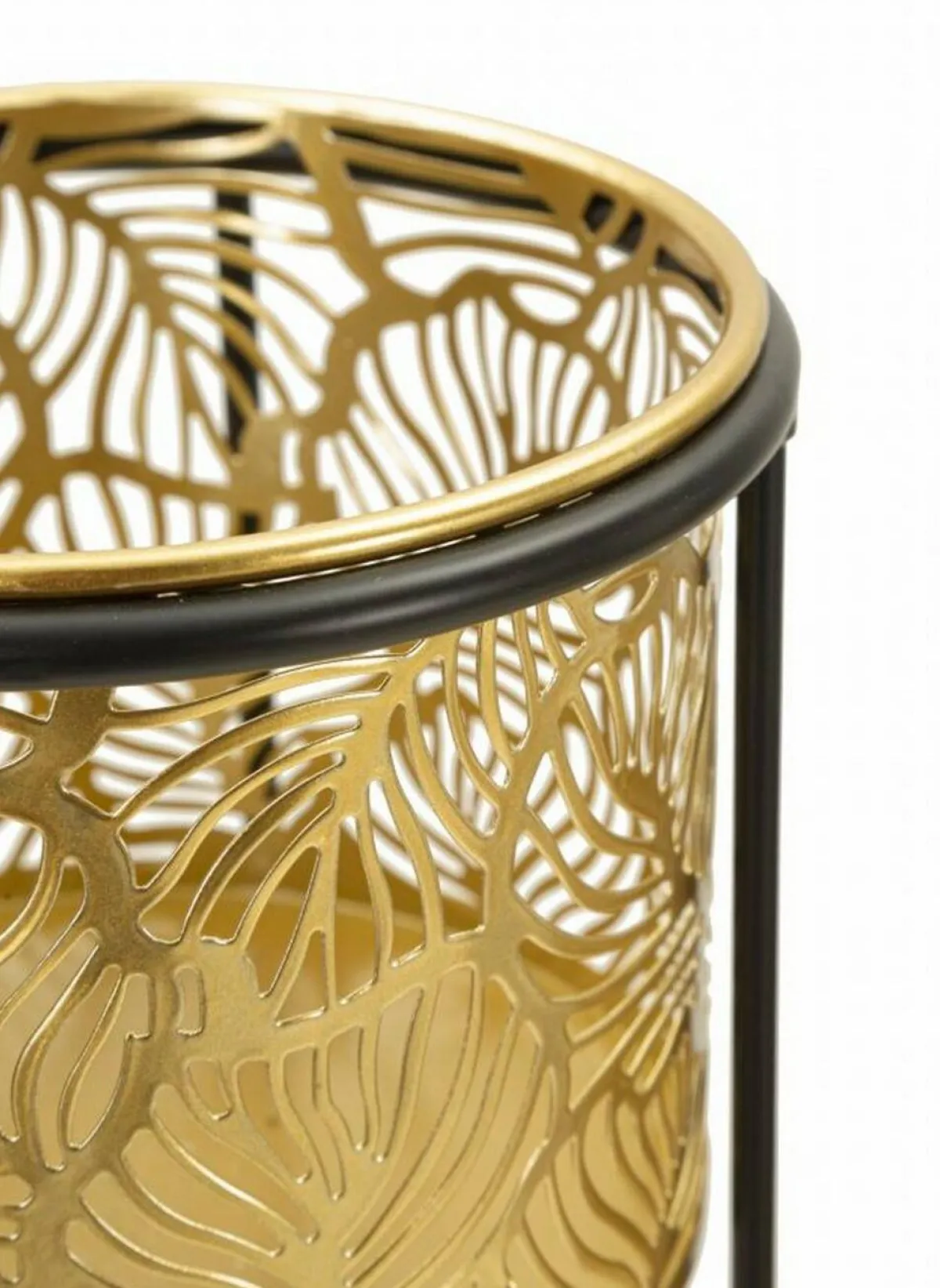 Oggettistica|Vasi > Dmora Set di 2 vasi Dore, 17x17 h45 cm, Nero e Oro Oro, Nero