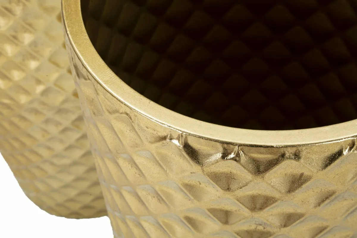 Oggettistica|Vasi > Dmora Set di 3 vasi Manara, 48x48 h110 cm, Oro