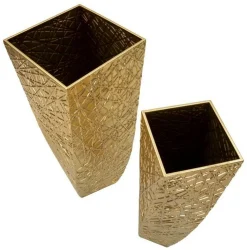 Set di 2 vasi Ritaldi, 34x34 h90 cm, Oro