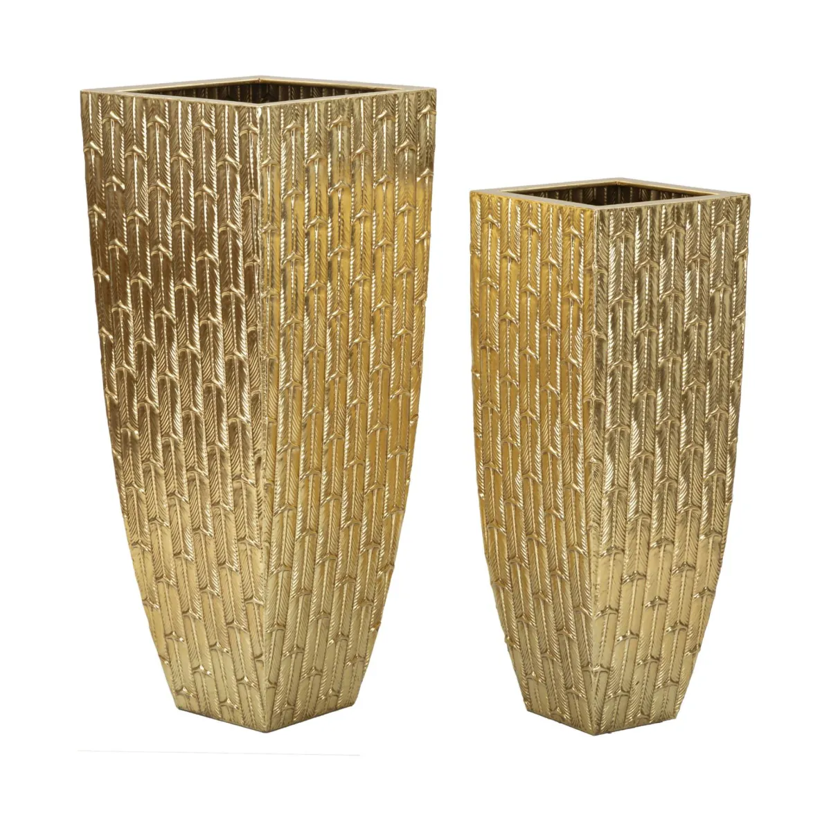 Oggettistica|Vasi > Dmora Set di 2 vasi Tirreni, 40x40 h99 cm, Oro