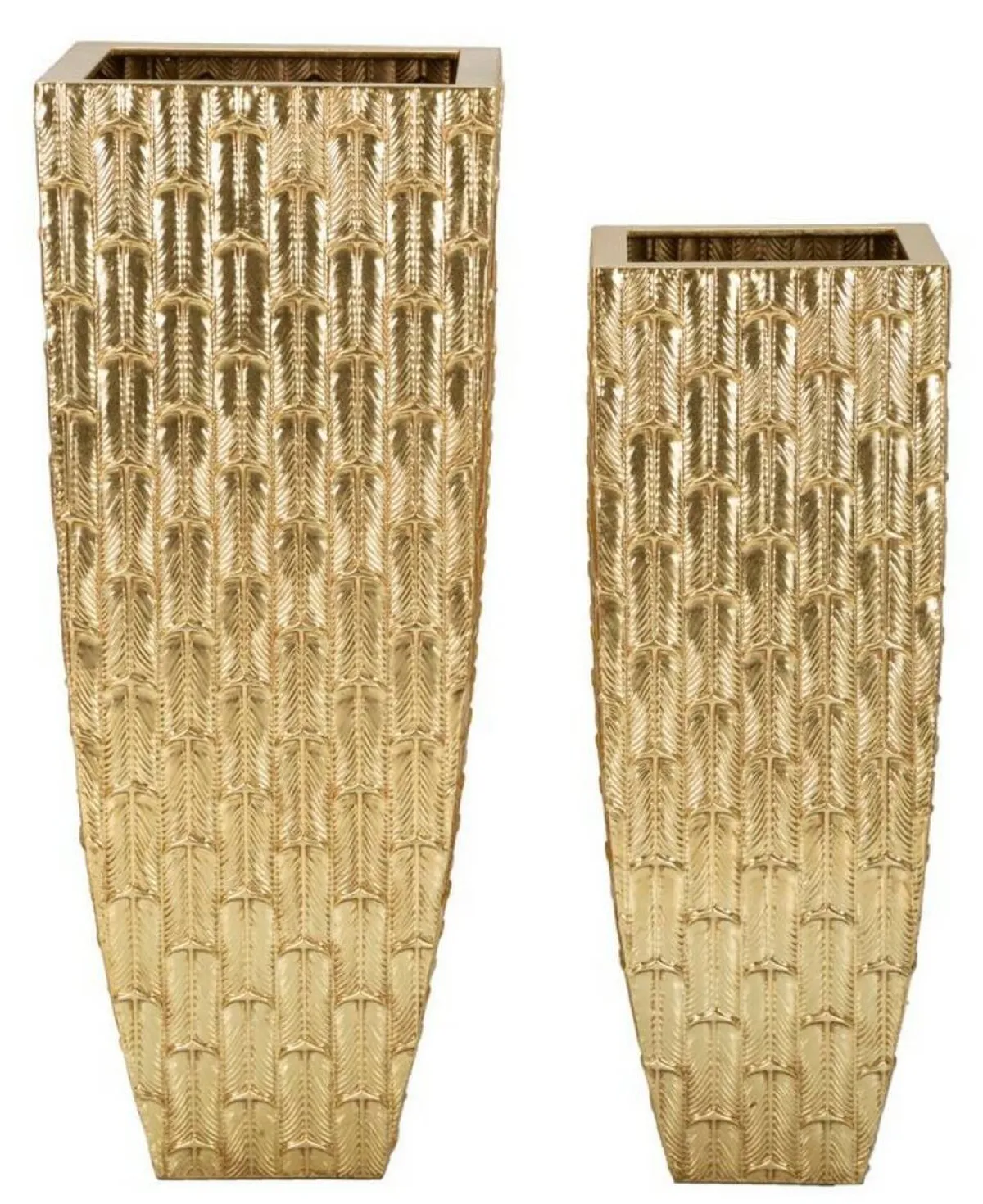 Oggettistica|Vasi > Dmora Set di 2 vasi Tirreni, 40x40 h99 cm, Oro