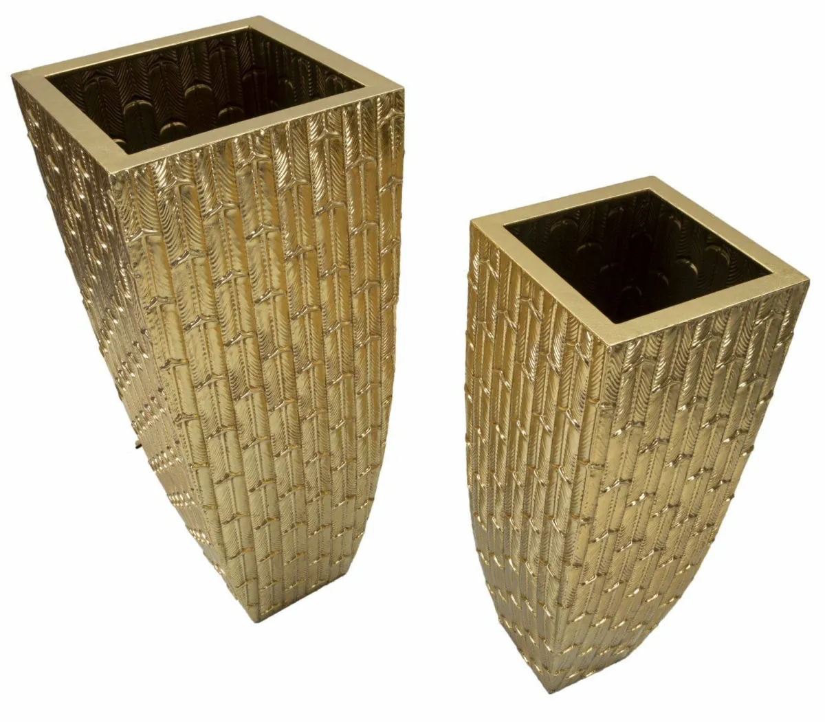 Oggettistica|Vasi > Dmora Set di 2 vasi Tirreni, 40x40 h99 cm, Oro