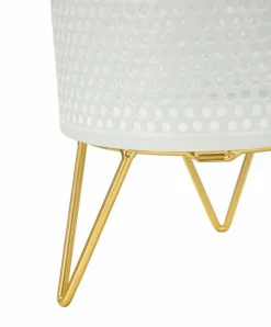 Set di 2 vasi Vif, 16x16 h20 cm, Bianco e Oro
