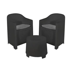 Set giardino economico 2 poltrone effetto liscio antracite - Artax