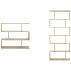 Set Libreria Marrone Rovere 9 Ripiani Modulabile, Installazione a Muro - Jesolo