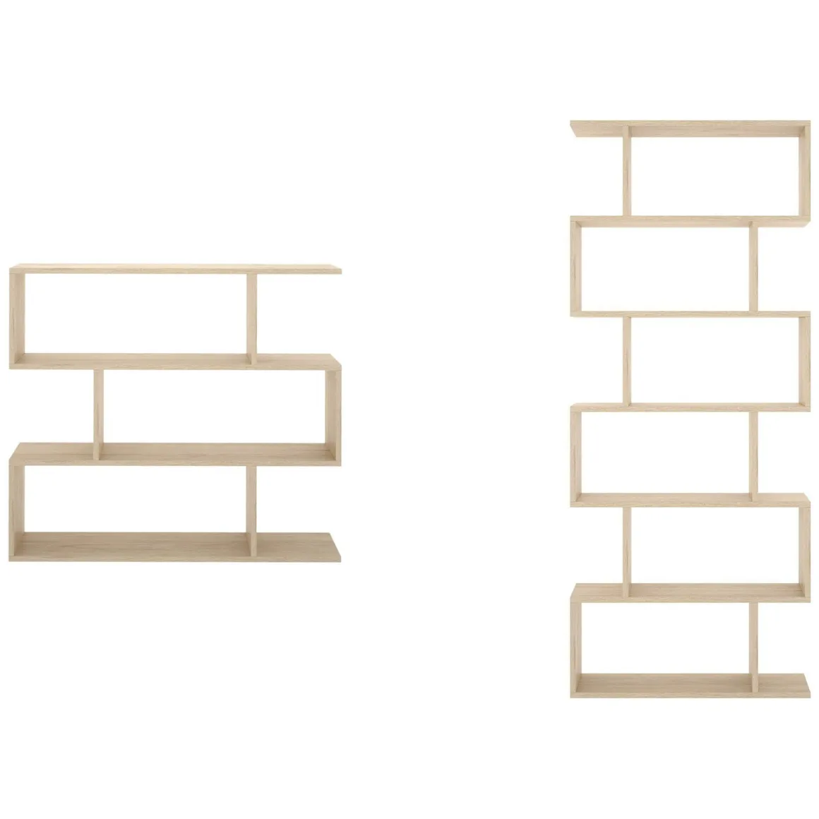 Set Libreria Marrone Rovere 9 Ripiani Modulabile, Installazione a Muro - Jesolo