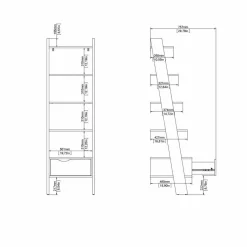 Mobili Soggiorno > Dmora Set Mobili da Soggiorno Bianco Marrone Rovere Nodi Cassetti Modulabile, 5 Ripiani - Walla Marrone Rovere Nodi, Bianco