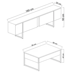 Mobili Soggiorno > Dmora Set Mobili da Soggiorno Bianco oro Modulabile 4 Ripiani, Apertura Battente, a Ribalta - Pignano Oro, Bianco