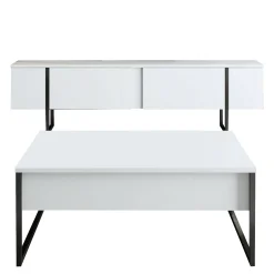 Mobili Soggiorno > Dmora Set Mobili da Soggiorno Bianco oro Modulabile 4 Ripiani, Apertura Battente, a Ribalta - Pignano Oro, Bianco