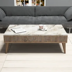 Mobili Soggiorno > Dmora Set Mobili da Soggiorno Marrone Noce Bianco Modulabile 7 Ripiani, Un'anta - Mazzano Bianco, Marrone Noce