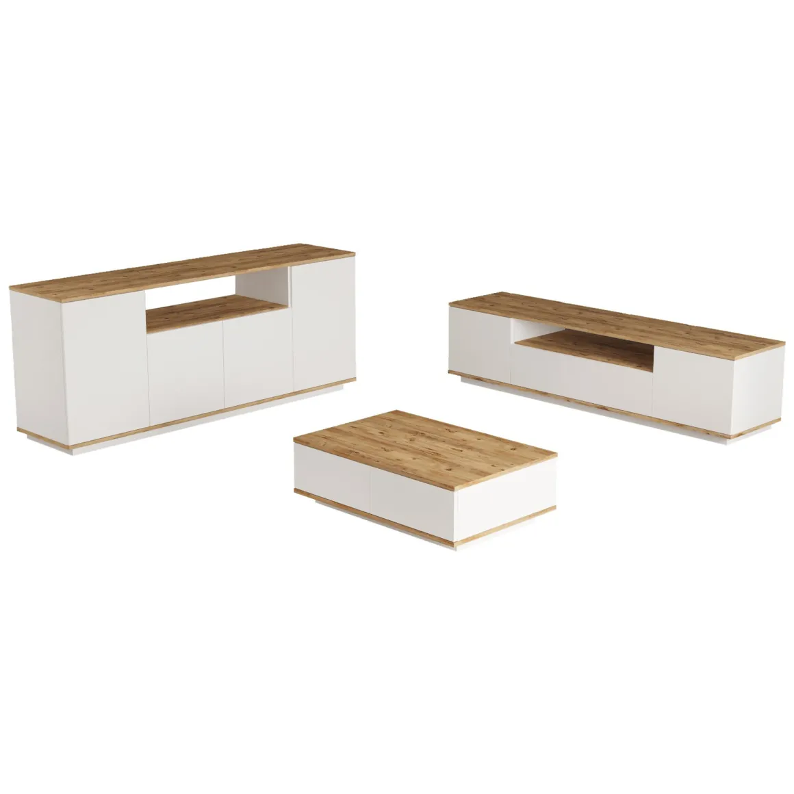 Mobili Soggiorno > Dmora Set Mobili da Soggiorno Marrone Rovere Nodi Nero Antracite Modulabile 15 Ripiani, 6 Ante - Foza Nero Antracite, Marrone Rovere Nodi