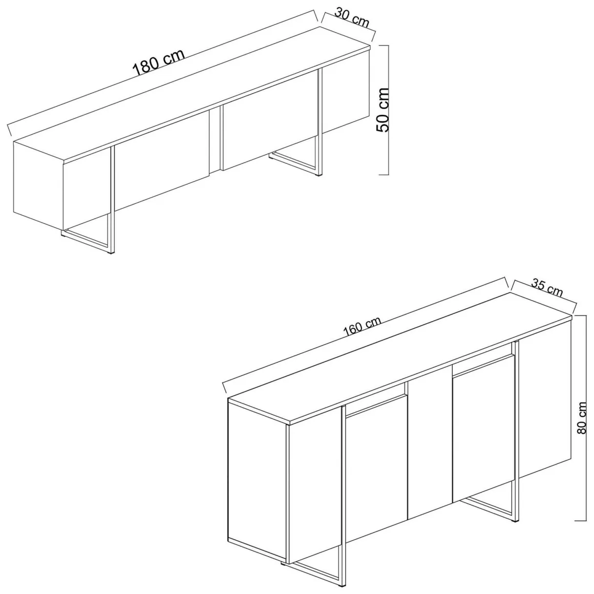 Mobili Soggiorno > Dmora Set Mobili da Soggiorno Modulabile Apertura a Ribalta, 2 Ante - Mornasco Nero Antracite