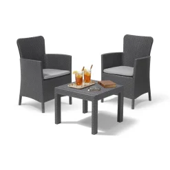 Set salotto balcone 2 poltrone antracite - Brooks