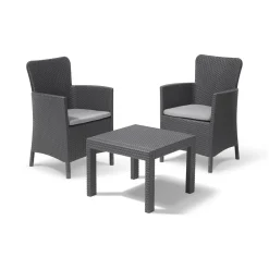 Set salotto balcone 2 poltrone antracite - Brooks