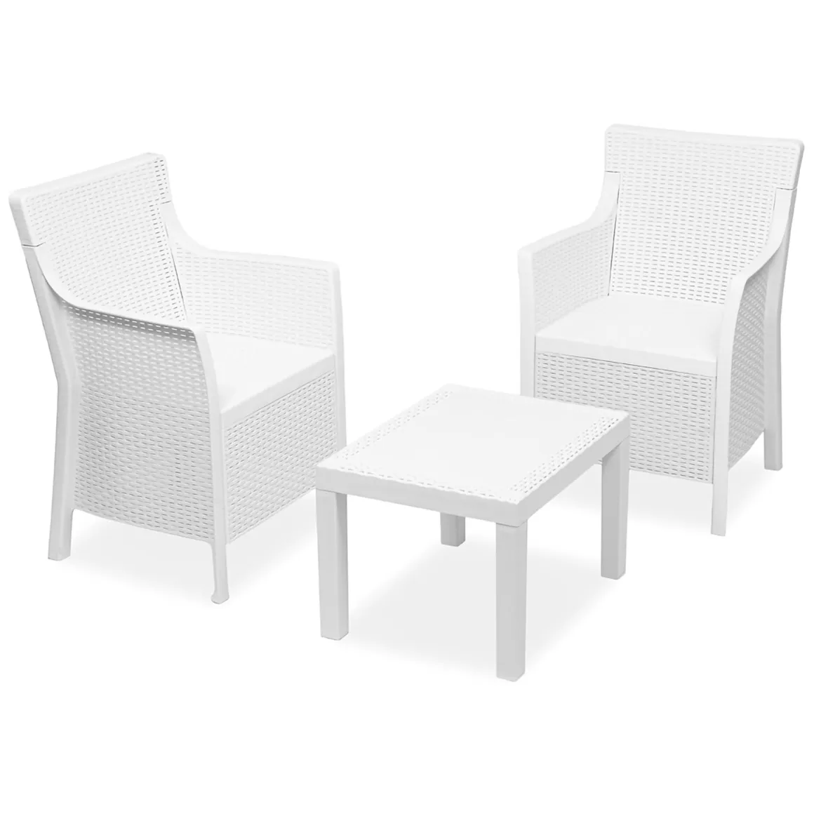 Set Da Esterno|Salotti Da Giardino > Dmora Set Salotto da Esterno 2 Posti un Tavolino, Made in Italy - Cassville Bianco
