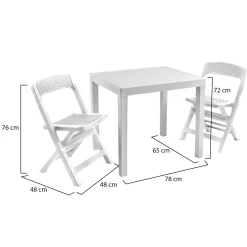 Set Da Esterno|Salotti Da Giardino > Dmora Set Salotto da Esterno 2 Posti un Tavolino, Made in Italy - Floritan Bianco