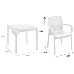Set Da Esterno|Salotti Da Giardino > Dmora Set Salotto da Esterno 4 Posti un Tavolino, Made in Italy - Lasca Bianco