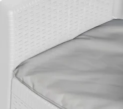 Set Salotto da Esterno Bianco Bianco 6 Posti 2 Tavolini, Impermeabile Idrorepellente Made in Italy - Dervio