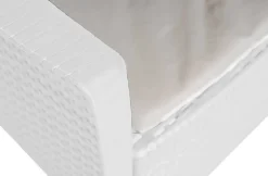 Set Salotto da Esterno Bianco Bianco 6 Posti 2 Tavolini, Impermeabile Idrorepellente Made in Italy - Dervio