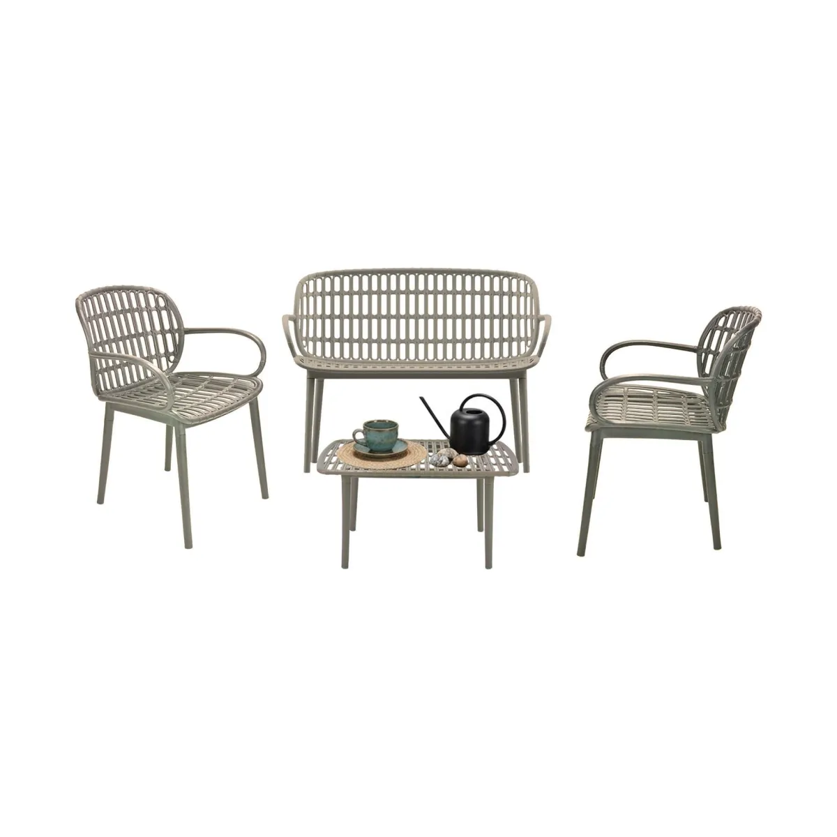 Set Da Esterno|Salotti Da Giardino > Dmora Set salotto da esterno Jurij, Tortora Grigio Tortora