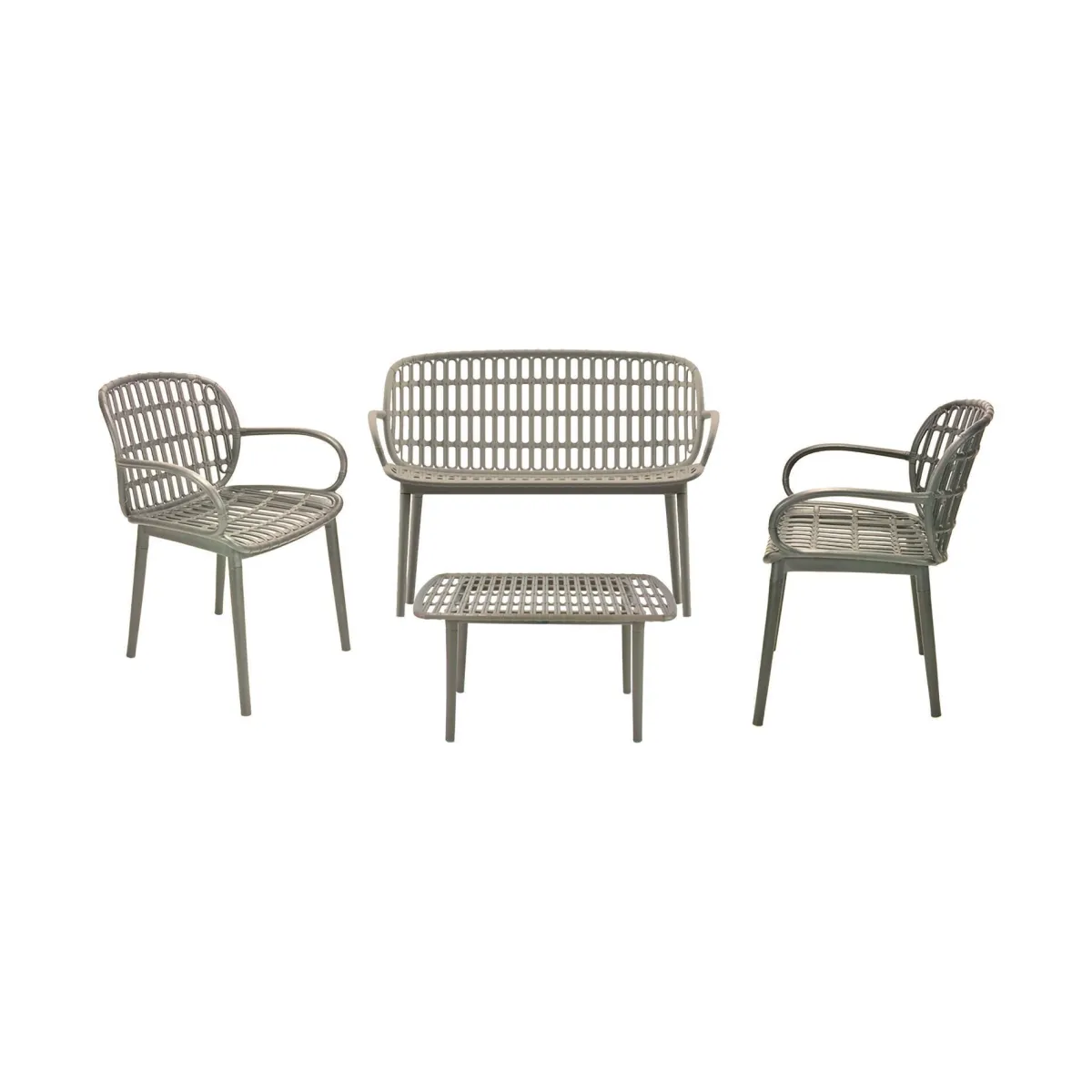 Set Da Esterno|Salotti Da Giardino > Dmora Set salotto da esterno Jurij, Tortora Grigio Tortora