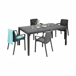 Set Da Esterno|Salotti Da Giardino > Dmora Set salotto da esterno Lograto, Made in Italy, Antracite Nero Antracite