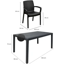 Set Da Esterno|Salotti Da Giardino > Dmora Set salotto da esterno Lograto, Made in Italy, Antracite Nero Antracite