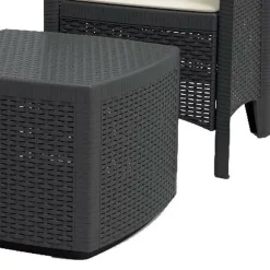 Salotti Da Giardino > Dmora Set Salotto da Esterno Nero Antracite Nero Antracite Salottino 4 Posti, Tavolo 10 Posti Posti un Tavolino, Impermeabile Idrorepellente Made in Italy Nero Antracite, Nero Antracite