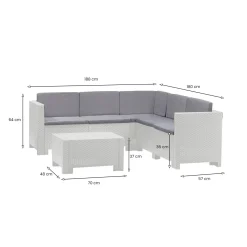 Set Da Esterno|Salotti Da Giardino > Dmora Set salotto esterno divano - Camerota Bianco