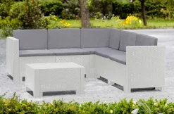 Set Da Esterno|Salotti Da Giardino > Dmora Set salotto esterno divano - Camerota Bianco