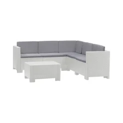 Set Da Esterno|Salotti Da Giardino > Dmora Set salotto esterno divano - Camerota Bianco