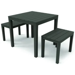 Set salotto esterno 2 panchette e 1 tavolo antracite - Alambico